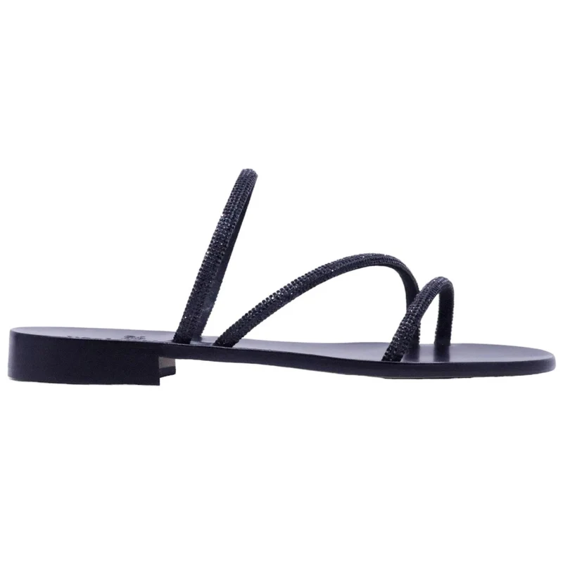 Paolo Ferrara 3114 T15 Flex Nero sandalo caprese donna con strass luminosi