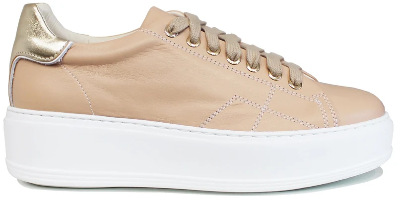 SNEAKER DONNA PELLE ECRU'