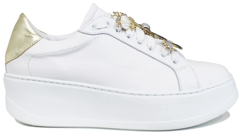|SNEAKER DONNA API PELLE BIANCA|