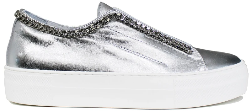 |SNEAKER DONNA CATENA LAMINATO ARGENTO|