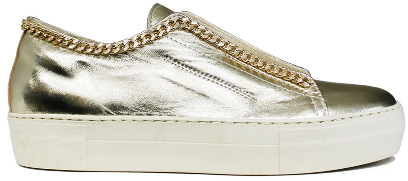 |SNEAKER DONNA CATENA LAMINATO PLATINO|