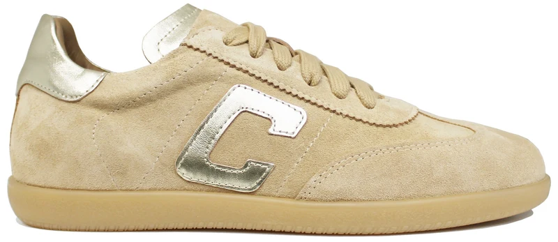 SNEAKER DONNA "C" CAMOSCIO BEIGE