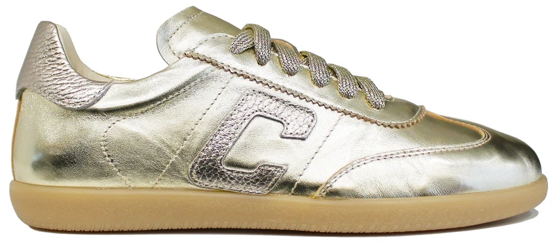 SNEAKER DONNA "C" LAMINATO PLATINO
