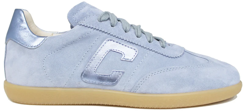 |SNEAKER DONNA "C" CAMOSCIO CELESTE|