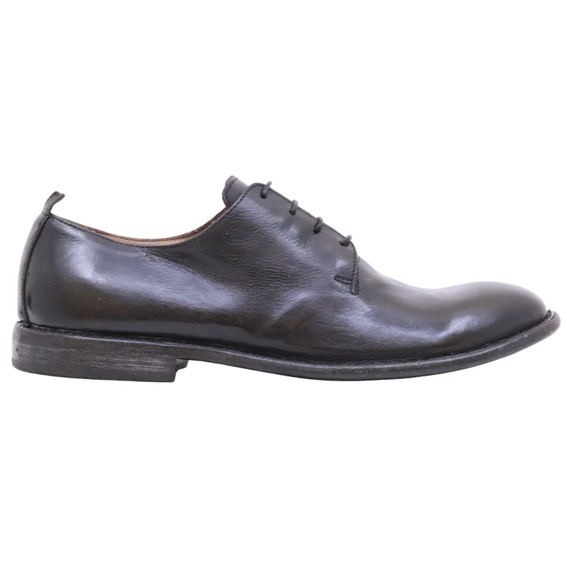 Moma 14501A Minsk stringata uomo in pelle nera con suola in gomma