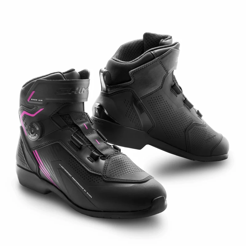 SHIMA ENZO AIR STIVALI DI MOTO DONNA NERO ROSA