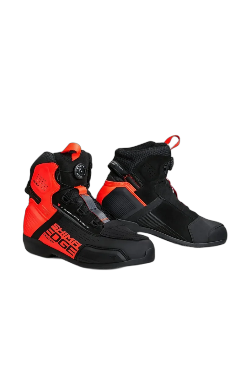 SHIMA EDGE VENTED URBANO STIVALI DI MOTO UOMO NERO ROSSO