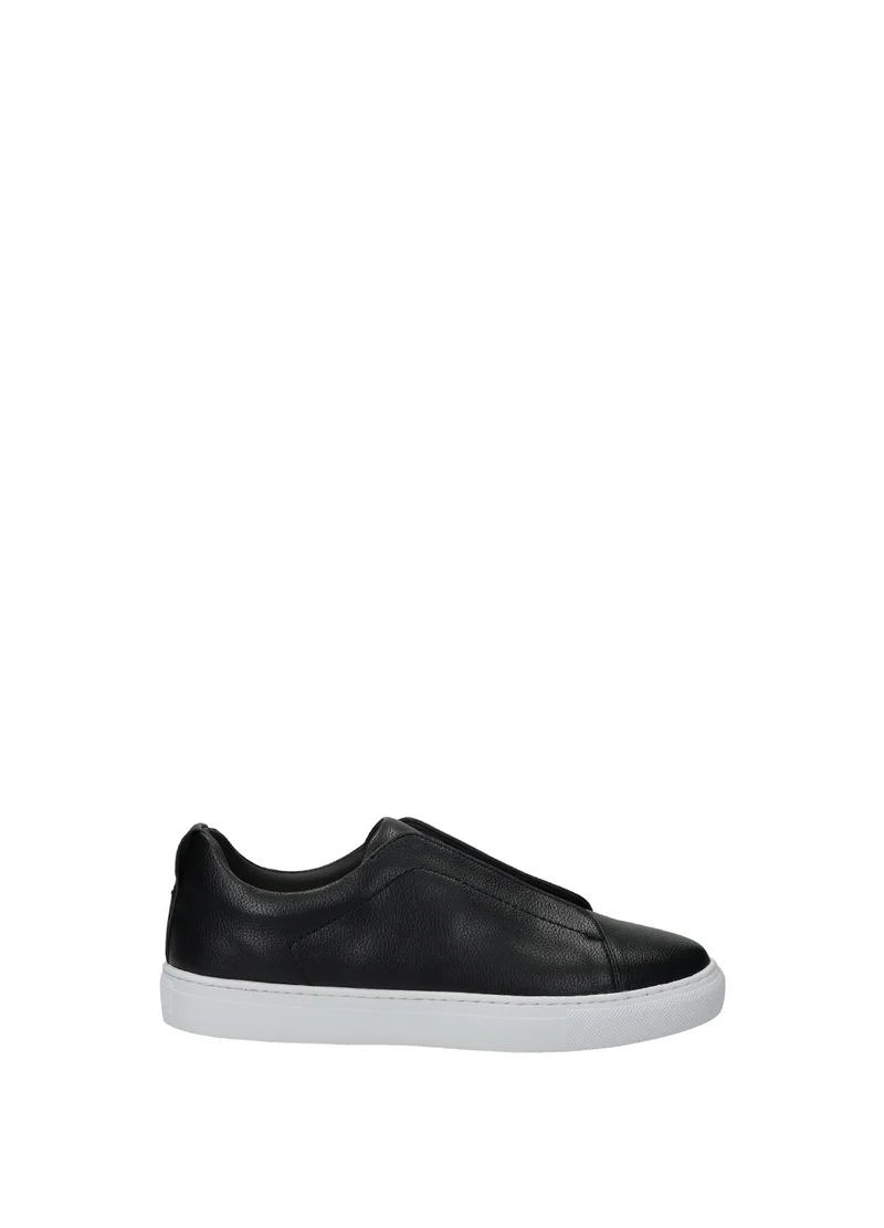 Sneakers uomo in pelle con suola in gomma