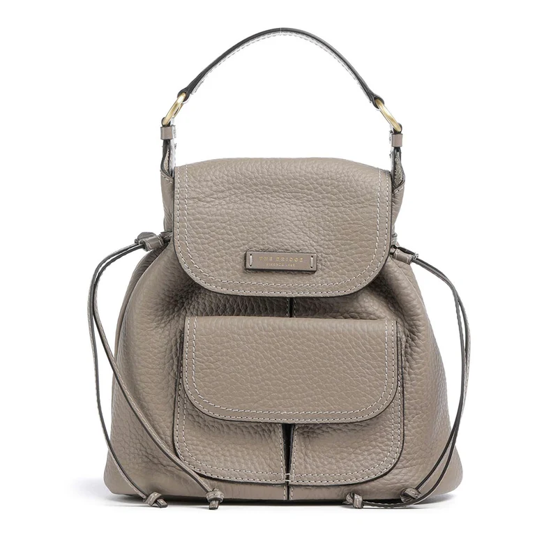 Zaino Donna con Pattina THE BRIDGE linea Martina in Pelle colore Greige