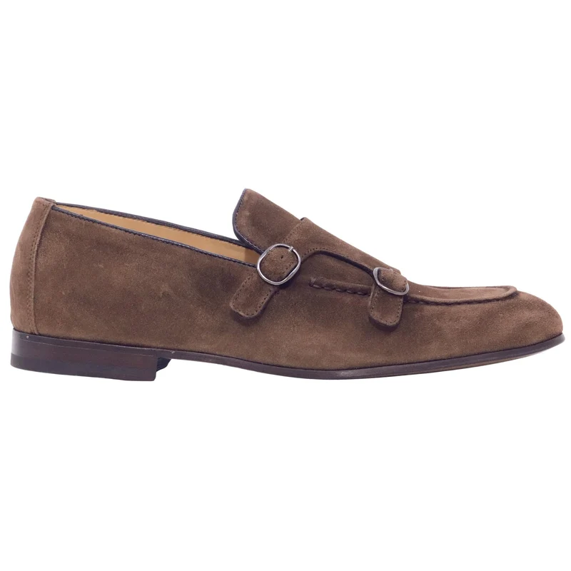 Triver Flight 464-07 Softy mocassino doppia fibbia uomo in camoscio chocolat