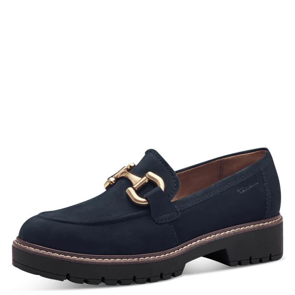 Mocassino camoscio blu