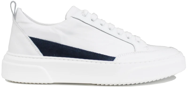 |SNEAKER UOMO PELLE BIANCO/BLU|