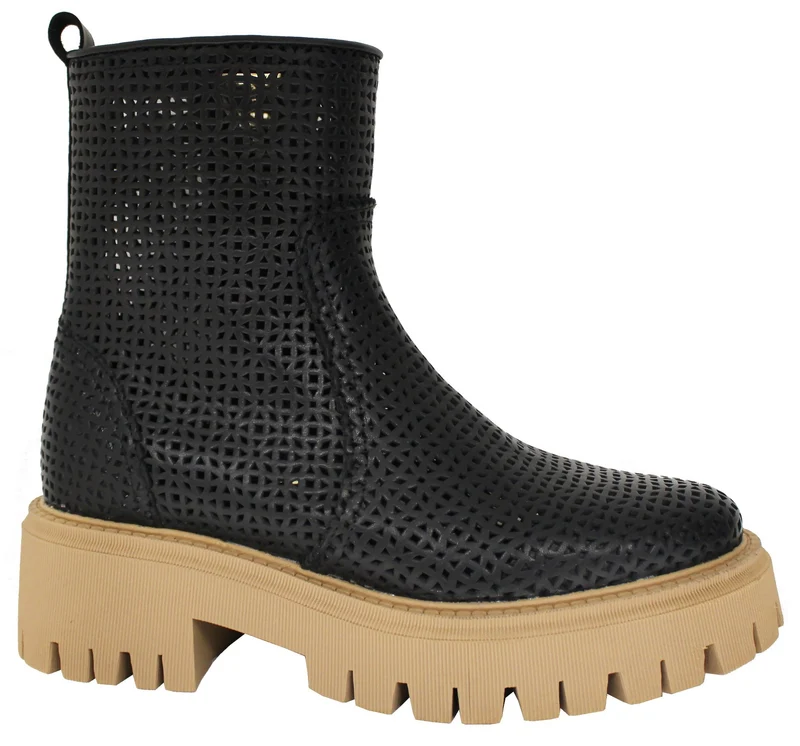 |STIVALETTO DONNA FORATO ACS PELLE NERA|