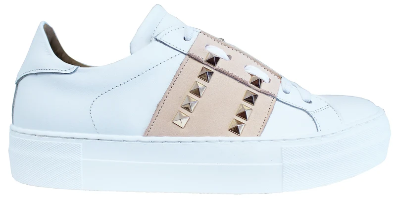 |ACS SNEAKER DONNA BORCHIATA CROWN PELLE BIANCA/ROSA|
