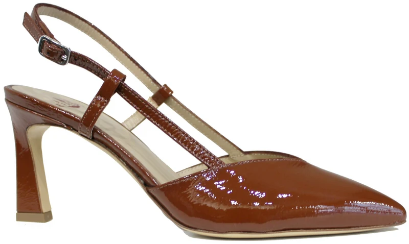 DECOLTE' SLINGBACK NAPLAK CUOIO