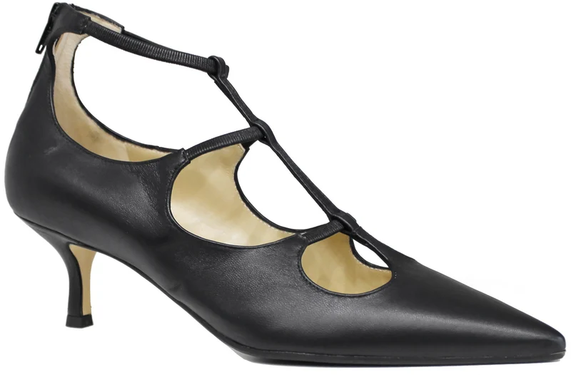 |DECOLTE' CINTURINI PELLE NERA|
