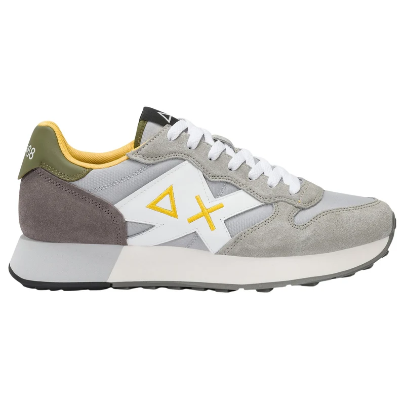 Sun68 Jaki 2.0 Solid Z36115-06 sneaker uomo grigio chiaro in nylon e camoscio