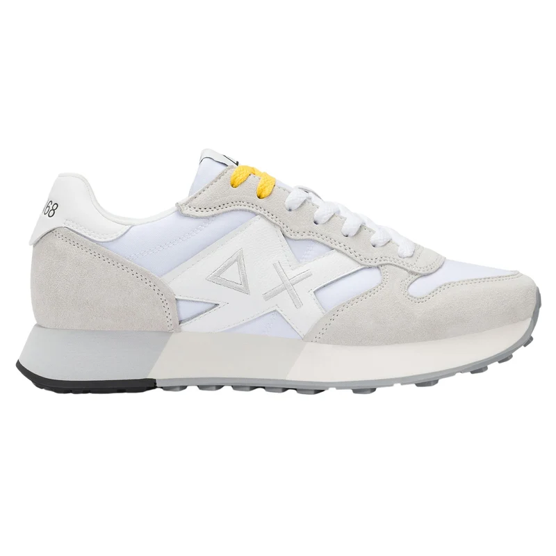 Sun68 Jaki Bicolor Z36116-0101 sneaker uomo bianco in nylon e camoscio