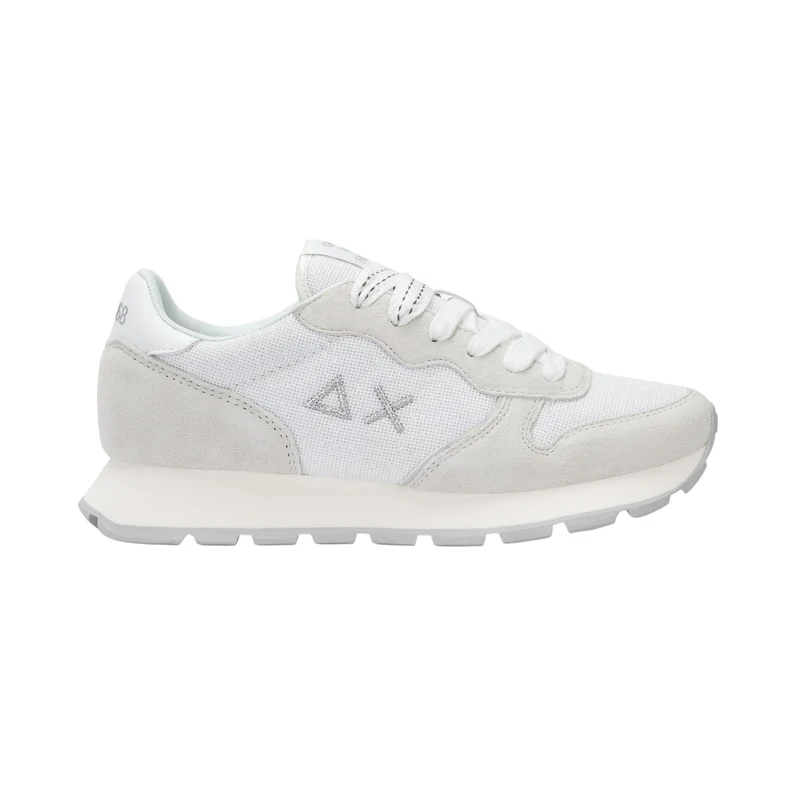 Sun68 Ally Glitter Z36203-01 sneaker donna in camoscio e lurex bianco