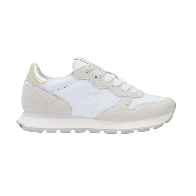 Sun68 Ally Gold Silver Z36202-01 sneaker donna in nylon e camoscio bianco