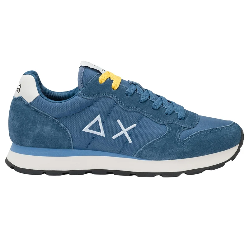 Sun68 Tom Solid Z36101 sneaker uomo blu avio scuro in nylon e camoscio