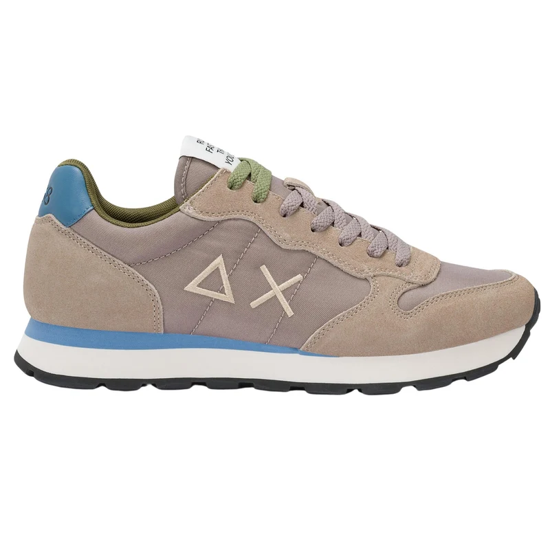 Sun68 Tom Solid Z36101-98 sneaker uomo grigio stone in nylon e camoscio