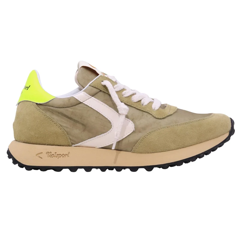 Valsport Start Heritage Fluo sneaker uomo in nylon verde oliva e camoscio