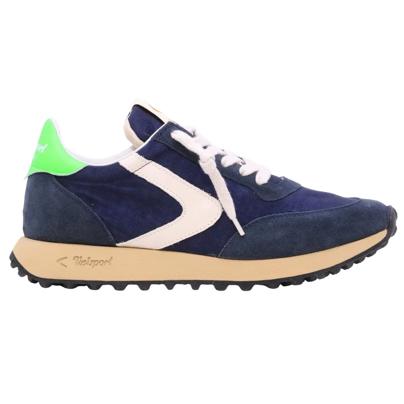 Valsport Start Heritage Deep Fluo sneaker uomo in nylon blu e camoscio