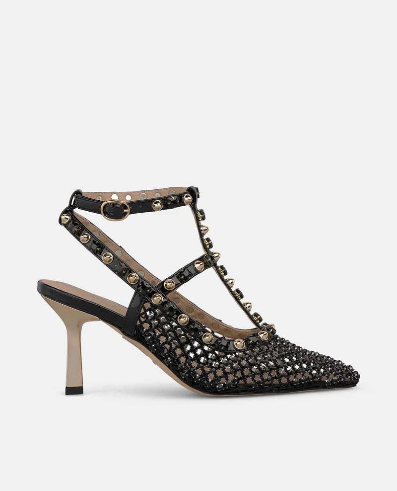 ZAPATO DESTALONADO REJILLA CON TACHAS METÁLICAS