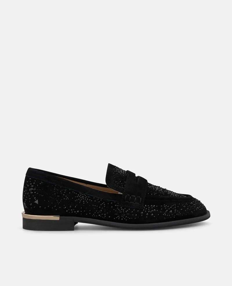 MOCASÍN ANTIFAZ DE ANTE CON PEDRERÍA