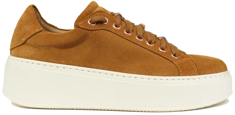 |SNEAKER DONNA ACCESSORIATA CAMOSCIO CUOIO|
