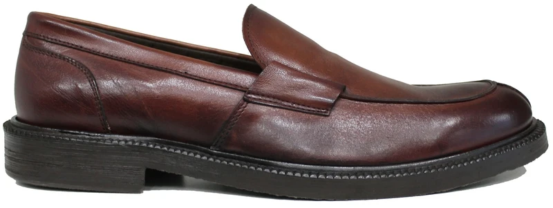 |MOCASSINO UOMO LISCIO PELLE MARRONE|