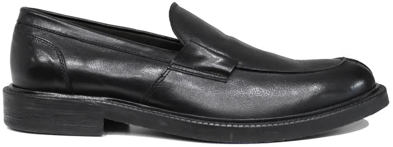 |MOCASSINO UOMO LISCIO PELLE NERA|