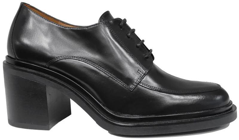 |FRANCESINA DONNA CON TACCO PELLE NERA|