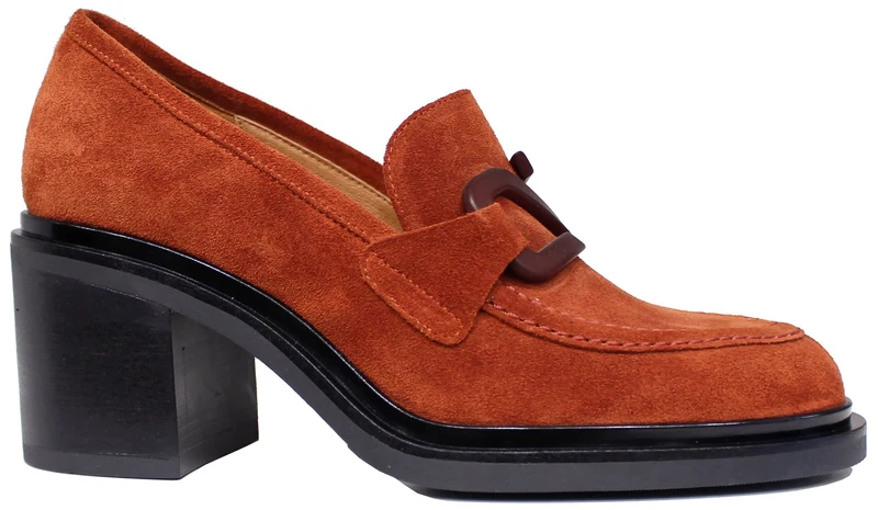 |MOCASSINO CON TACCO CAMOSCIO BRUCIATO|