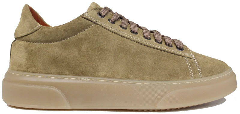 SNEAKER UOMO CAMOSCIO VERDE SUOLA NOCCIOLA