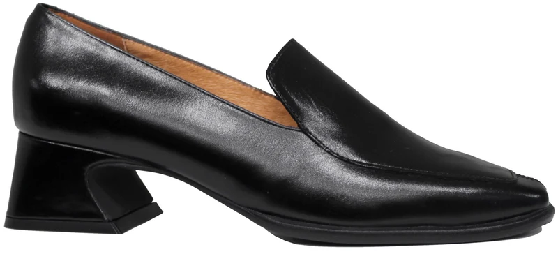 |MOCASSINO DONNA PUNTA QUADRATA PELLE NERA|