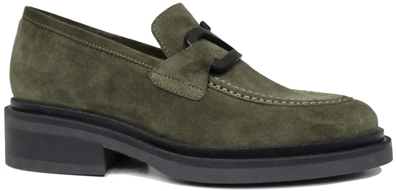 |MOCASSINO DONNA ACCESSORIATO CAMOSCIO VERDE|