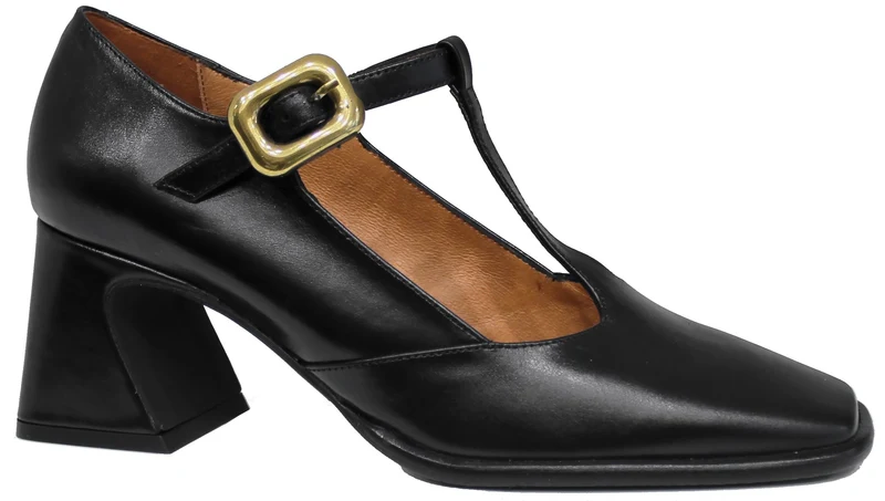 |DECOLTE' PUNTA QUADRATA PELLE NERA|