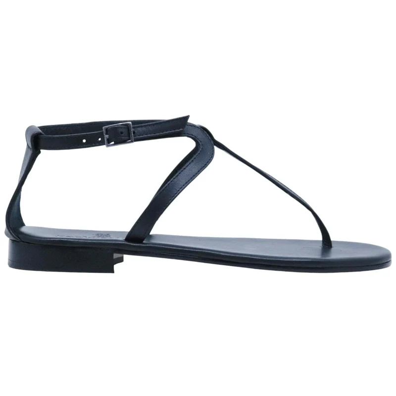 Sandalo infradito Paolo Ferrara CR3025 in pelle nera