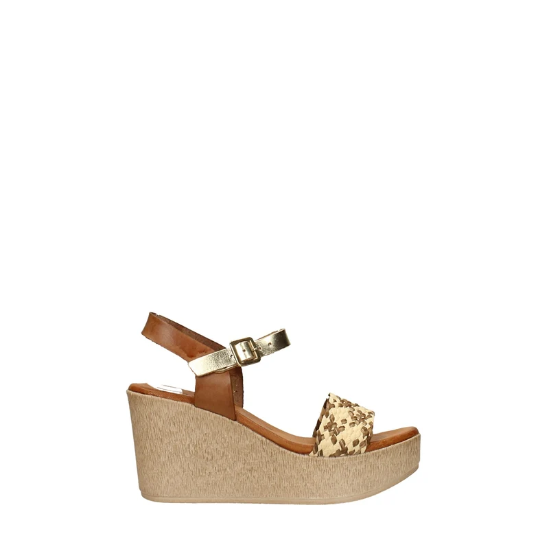 Sandali in vera pelle con zeppa alta 8cm