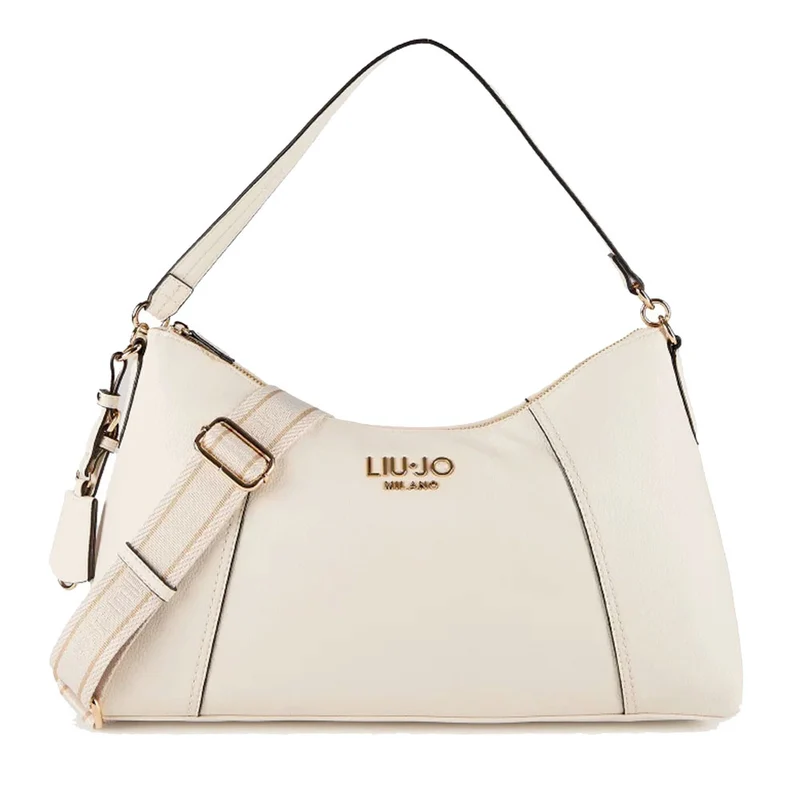Borsa Donna Hobo Media LIU JO effetto Bottalato color Crema