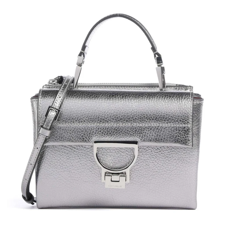 Borsa Donna a Mano con Tracolla COCCINELLE Linea Arlettis in Pelle colore Steel
