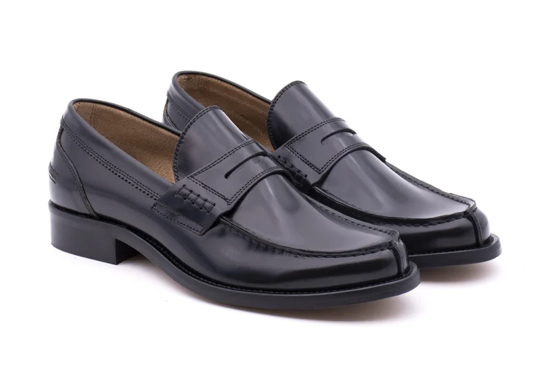 Antica Cuoieria Mocassino Fondo Cuoio Nero Made In Italy