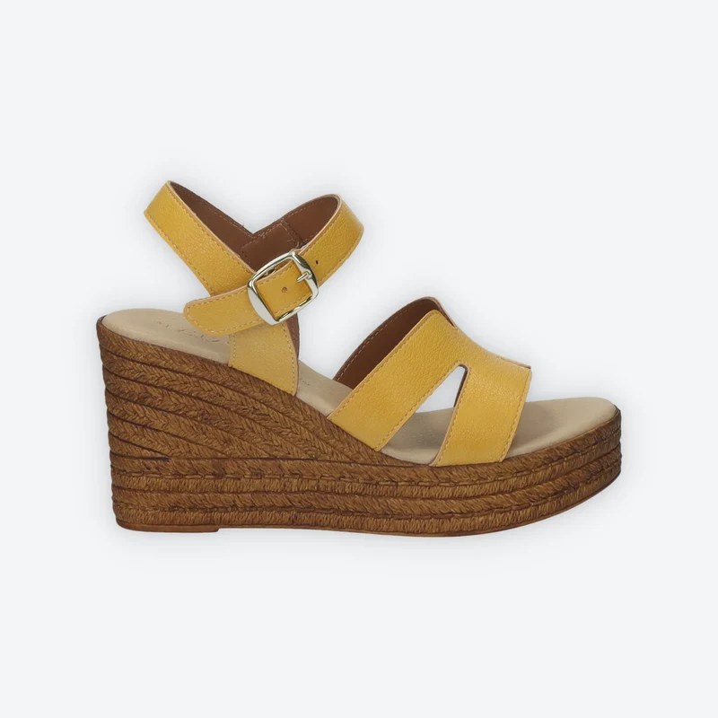 Sandali con zeppa. Made in Italy.Tacco alto 8cm