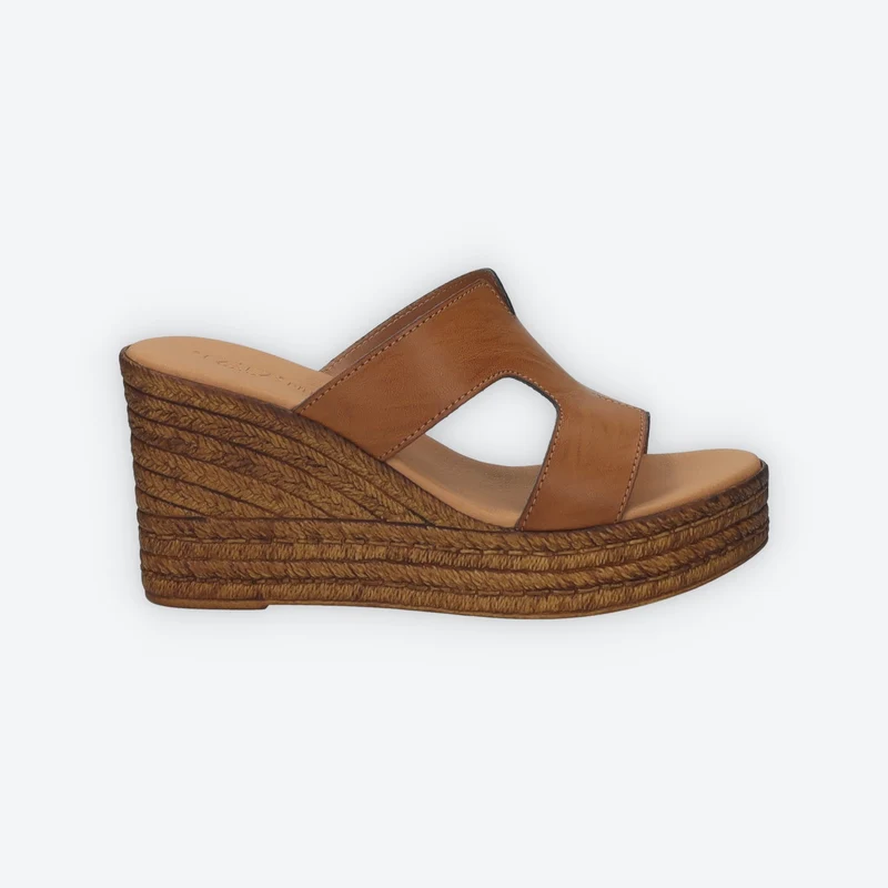 Sandali con zeppa. Made in Italy.Tacco alto 8cm