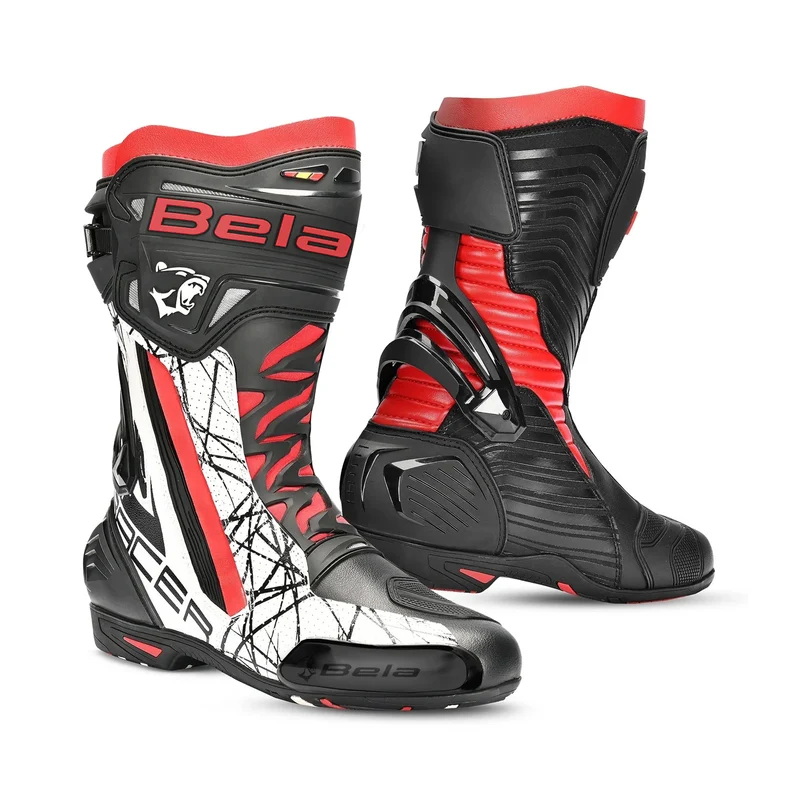 BELA AIR RIDER RACING STIVALI DI MOTO NERO ROSSO