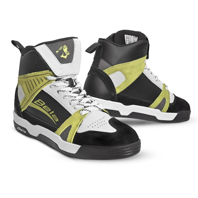 BELA ROVER URBANO STIVALI DI MOTO BIANCO GIALLO FLOU NERO