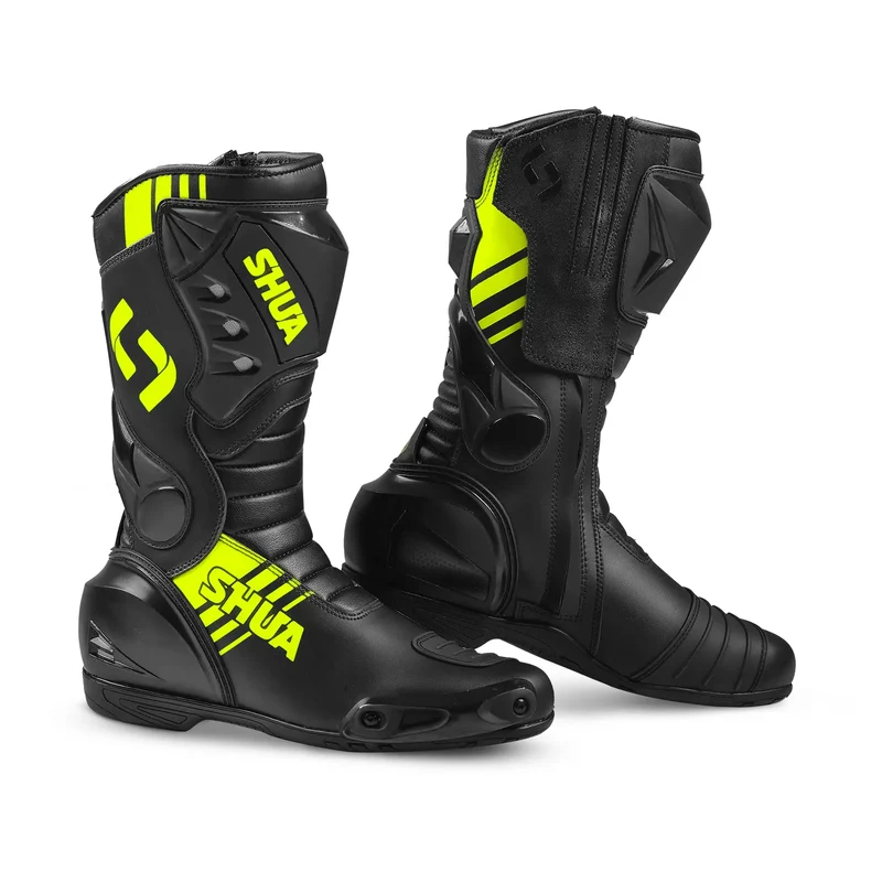 SHUA SUPER TECH STIVALI DI MOTO CORSA UOMO NERO GIALLO
