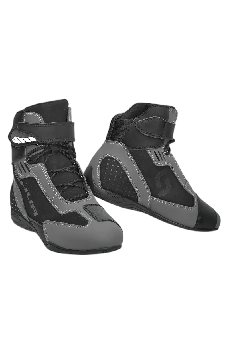 SHUA PULSE STIVALI DI MOTO UOMO NERO GRIGIO